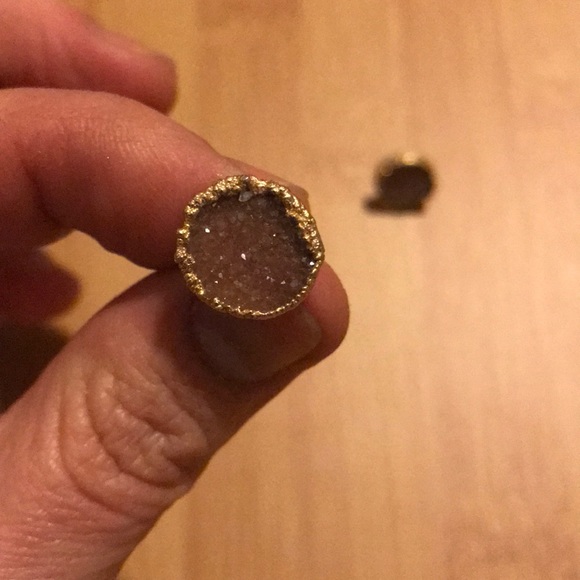 Anthropologie Rose Quartz Gold Color Earrings - Picture 3 of 6